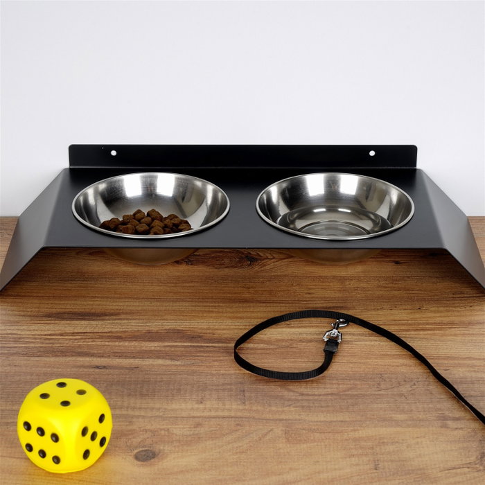 Hanah Home Pet018 Comedero para mascotas de metal negro 50 cm